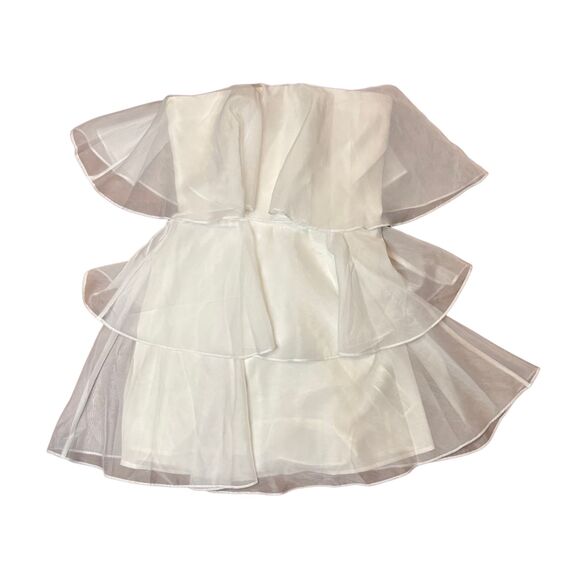 Abercrombie & Fitch NWT White Tiered Organza Strapless Mini Dress Size Small - Picture 4 of 6